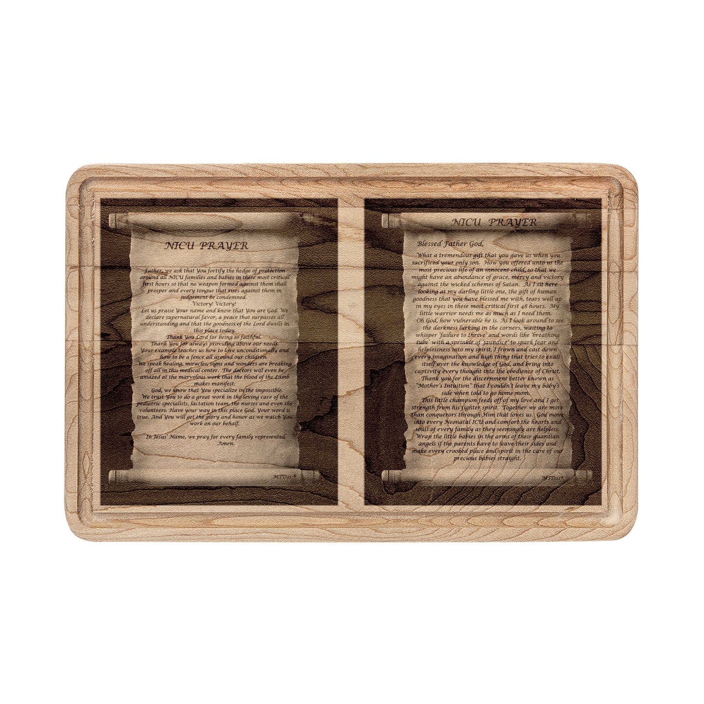 NICU Prayer Engraved Cutting Board — Prayer for Premature Babies